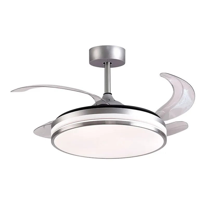 Ventilador de techo Kepler Bel Air 72W aspas retráctiles mando a distancia plata Ø108 cm - Electrodomésticos