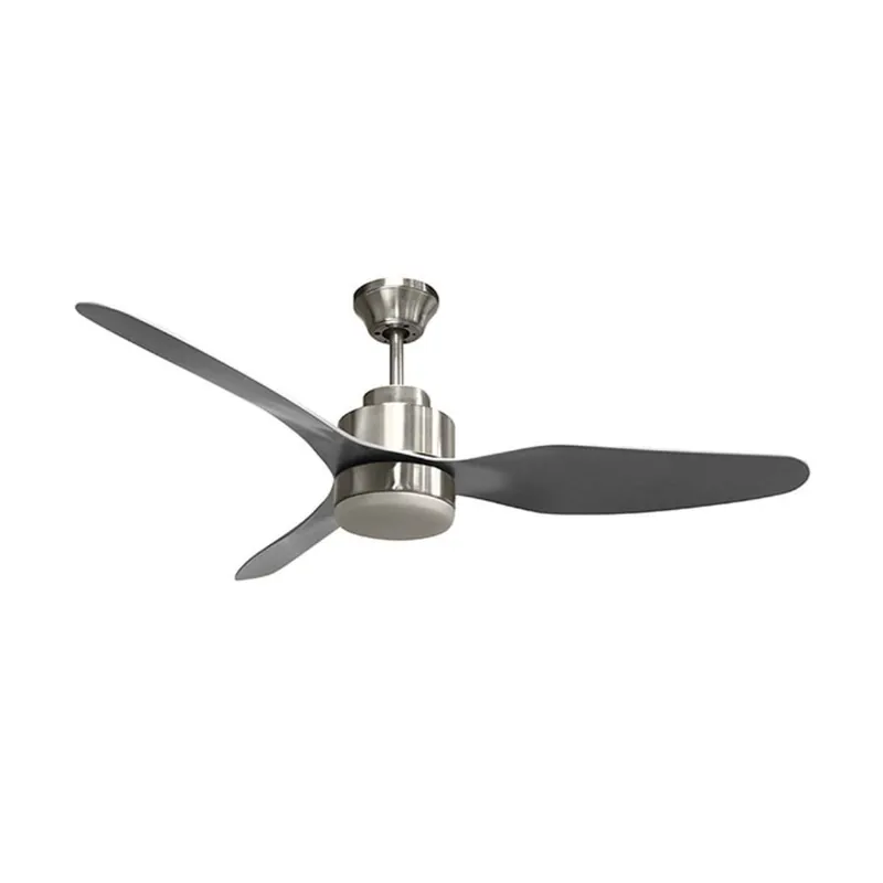 Ventilador de techo Poniente Lumit 16W 3 aspas luz LED níquel Ø116 cm - Electrodomésticos
