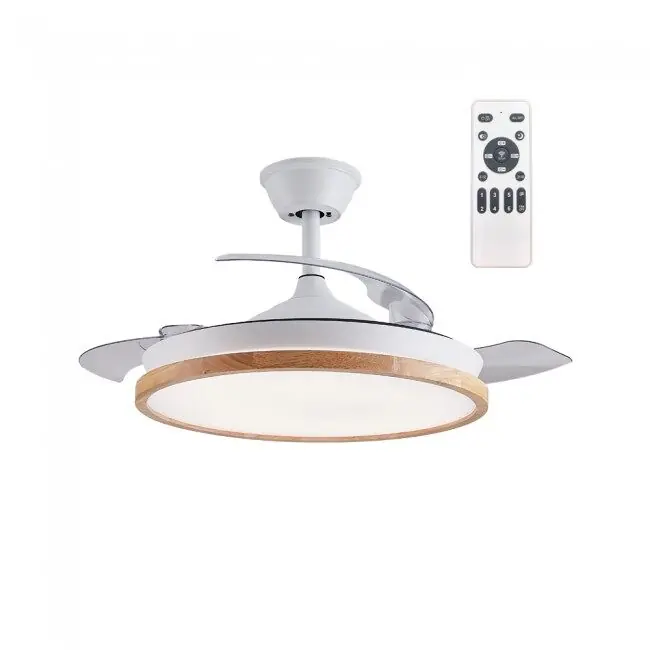 Ventilador LED con aspas retráctiles Palmer Blanco CCT Dim 36W marca Wonderlamp - Electrodomésticos