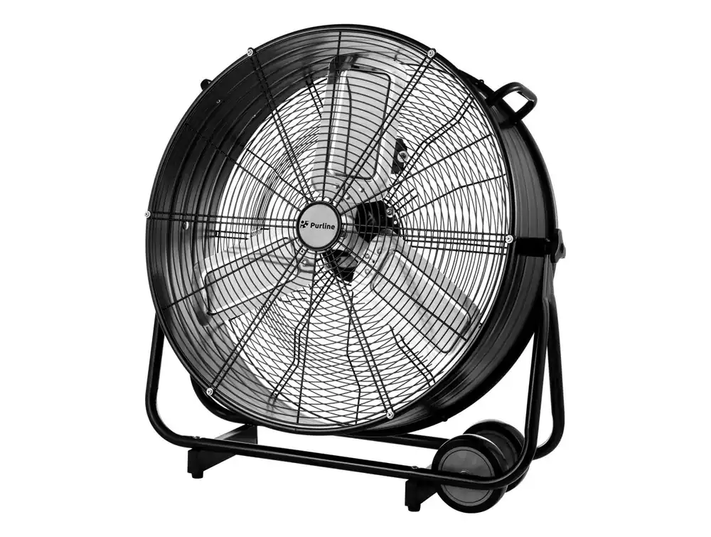 Ventilador industrial de suelo con aspas de aluminio. Cuerpo metálico. Motor con filamento de cobre. Con ruedas. Diametro aspas 60cm. - Electrodomésticos