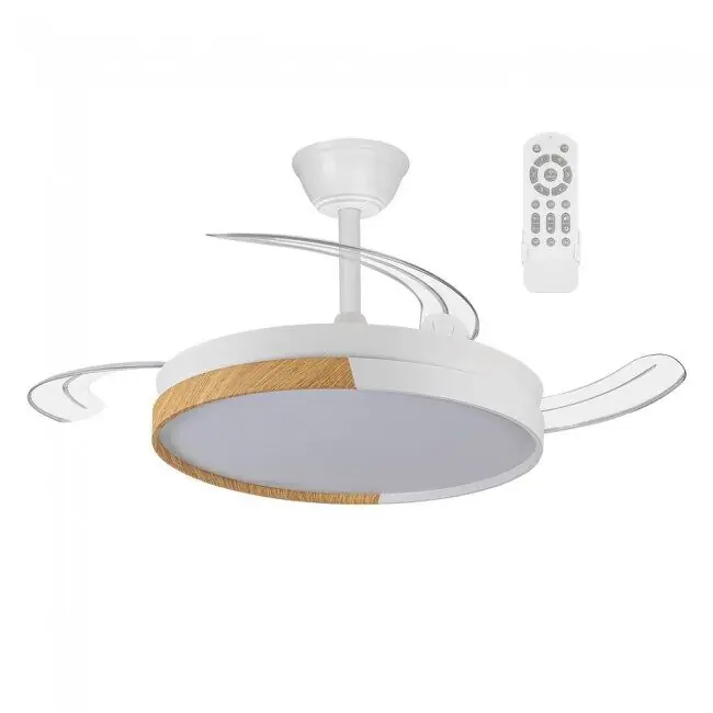 Ventilador LED aspas plegables Arpino Blanco CCT Dim 48W marca Wonderlamp - Electrodomésticos