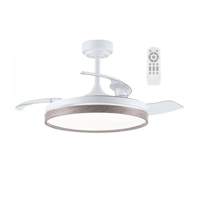 Ventilador LED aspas plegables Tamero Ceniza CCT Dim 72W marca Wonderlamp - Electrodomésticos
