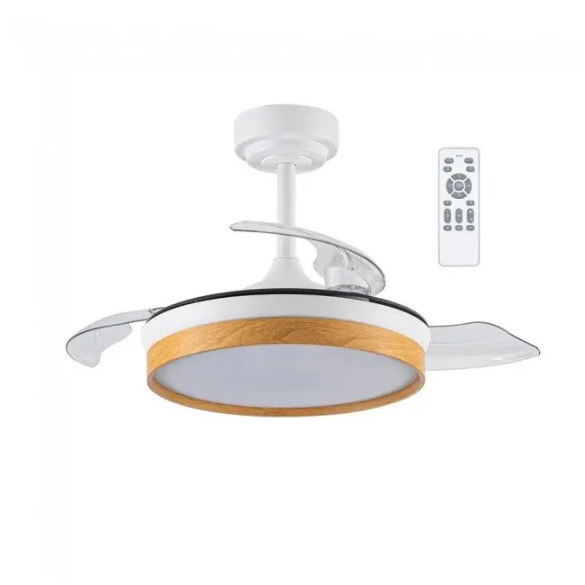 Ventilador de techo LED aspas plegables Tamero Mini Haya CCT Dim 46W - Electrodomésticos