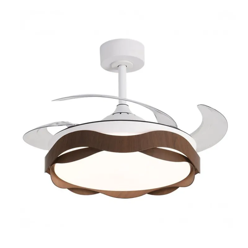 Ventilador Ondas 72W 4 aspas retráctiles blanco/natural Ø108 cm - Electrodomésticos