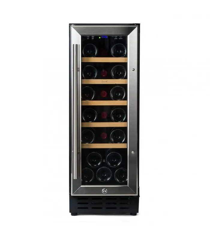 Vinoteca 20 botellas Vinobox 20 Design INOX SLIM De libre instalación o encastrable Mono temperatura - Electrodomésticos