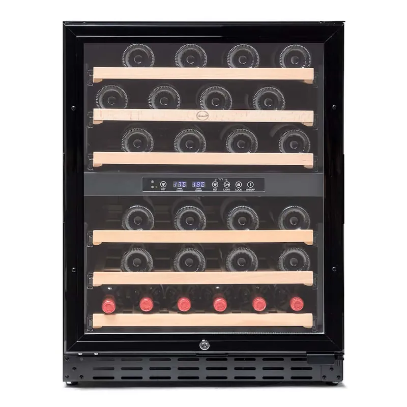 Vinoteca 46 botellas Vinobox 50 GC 2T Negro De libre instalación o encastrable Dos zonas de temperatura - Electrodomésticos