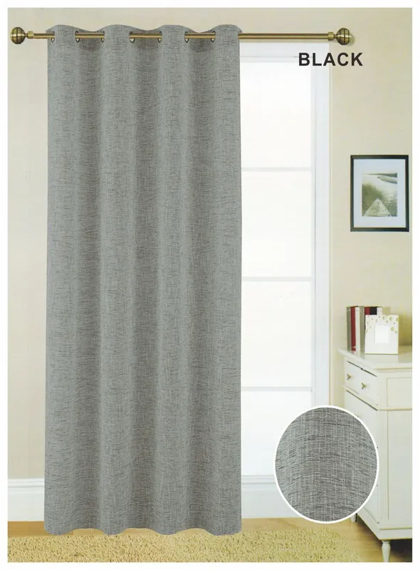 Visillo ollados MATERA 140x260cm color negro - Textil