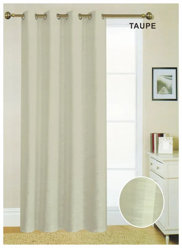 Visillo ollados RIMINI 140x260cm color topo - Textil