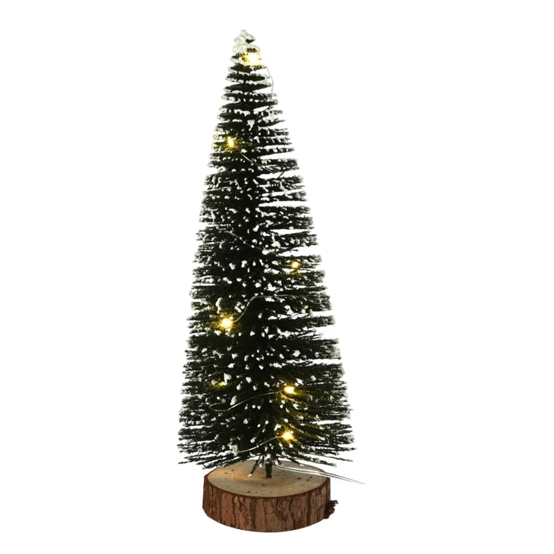 Well Home Abeto Navideño con 10 luces LED blancas cálidas y Temporizador - 30x12x12cm