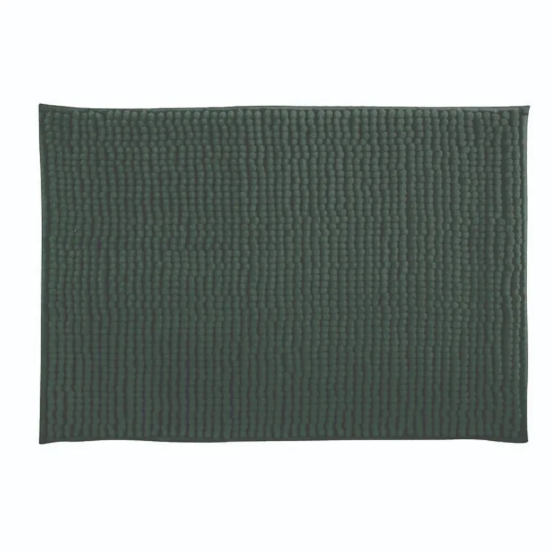 Well Home Alfombra de baño "Oruga" de poliester en color verde oscuro 40 x 60 cm - Textil