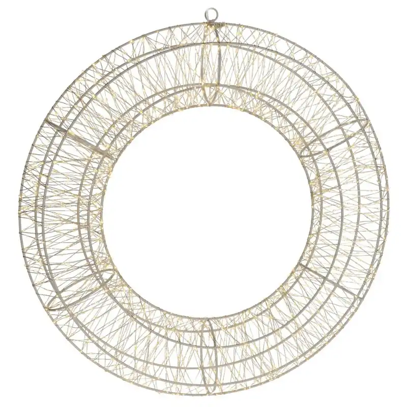 Well Home Anillo metálico Luminoso con 1800 micro LED blanco cálido 58x13x58cm - Decoración
