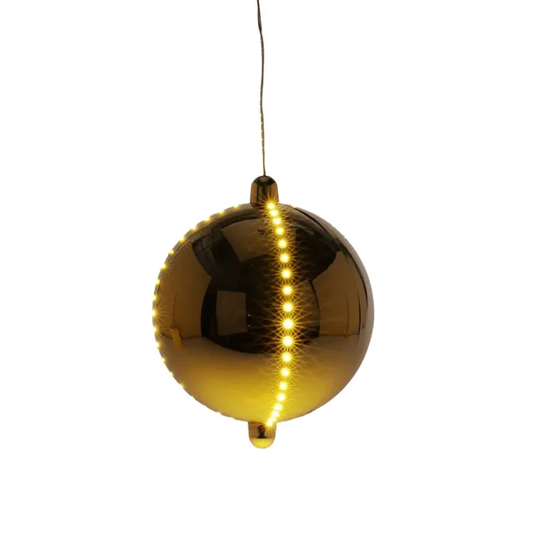 Well Home Bola de Navidad LED con 4 tiras de luces Ø15cm color Dorado - Decoración