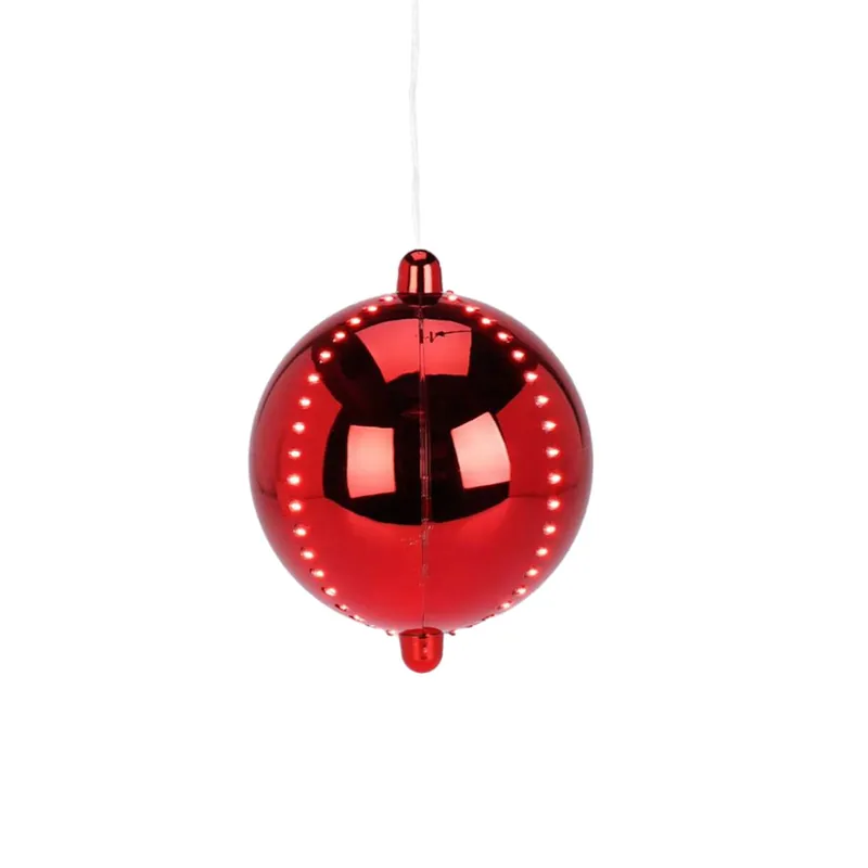 Well Home Bola de Navidad LED con 4 tiras de luces Ø15cm color Rojo - Decoración