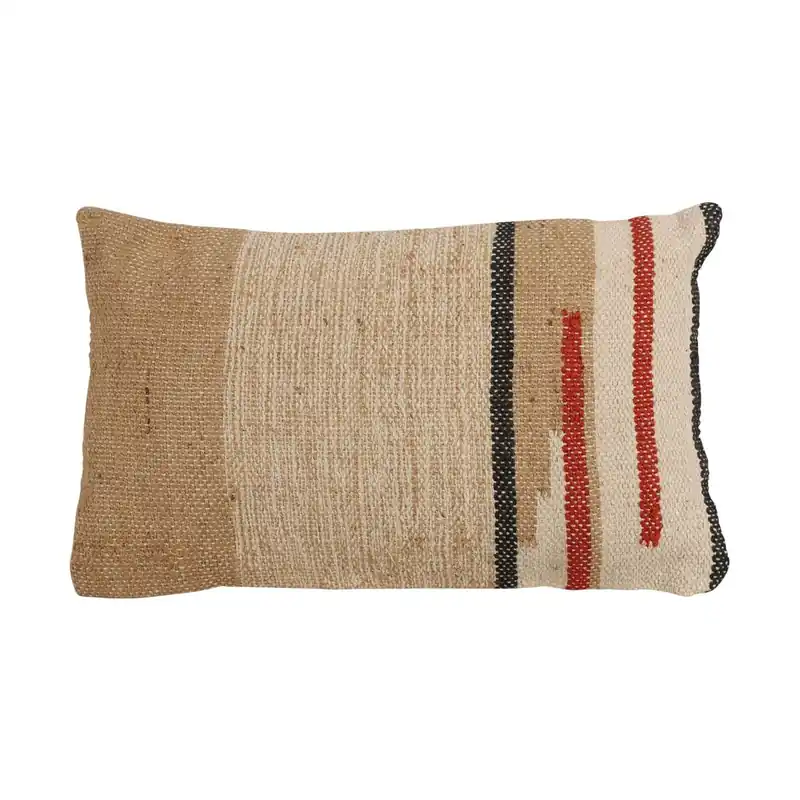 Well Home Cojín Capitonado de Algodón y Yute 50x30cm con Relleno de Poliéster - Textil