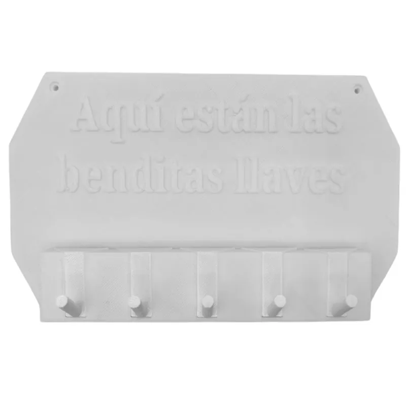 Well Home - Colgador de llaves de pared "Aquí están las benditas llaves" color Blanco