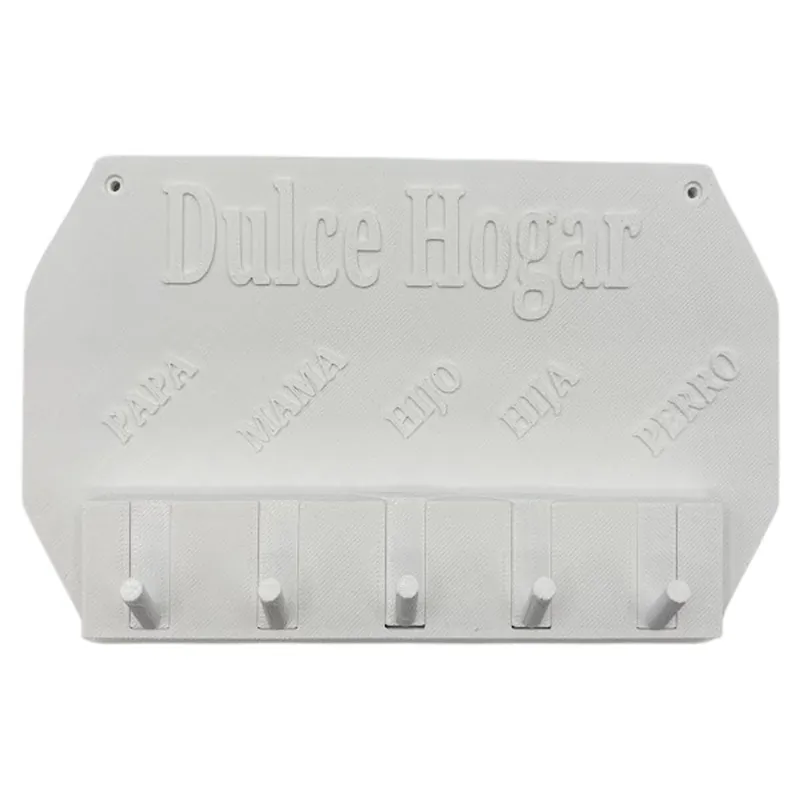 Well Home - Colgador de llaves de pared ''Dulce Hogar'' integrantes de la familia color blanco