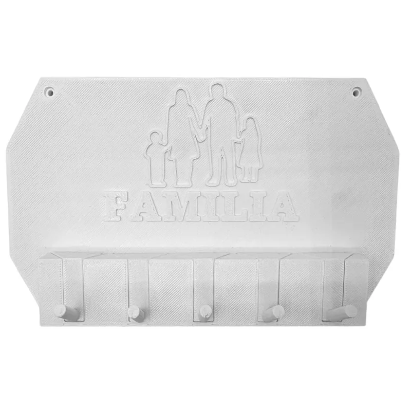 Well Home - Colgador de llaves de pared "Familia" color Blanco