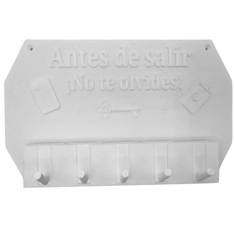 Well Home - Colgador de llaves de pared "Antes de salir ¡no te olvides!" color Blanco