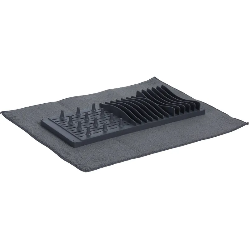 Well Home Escurreplatos con alfombrilla de secado de microfibra color gris - Cocina