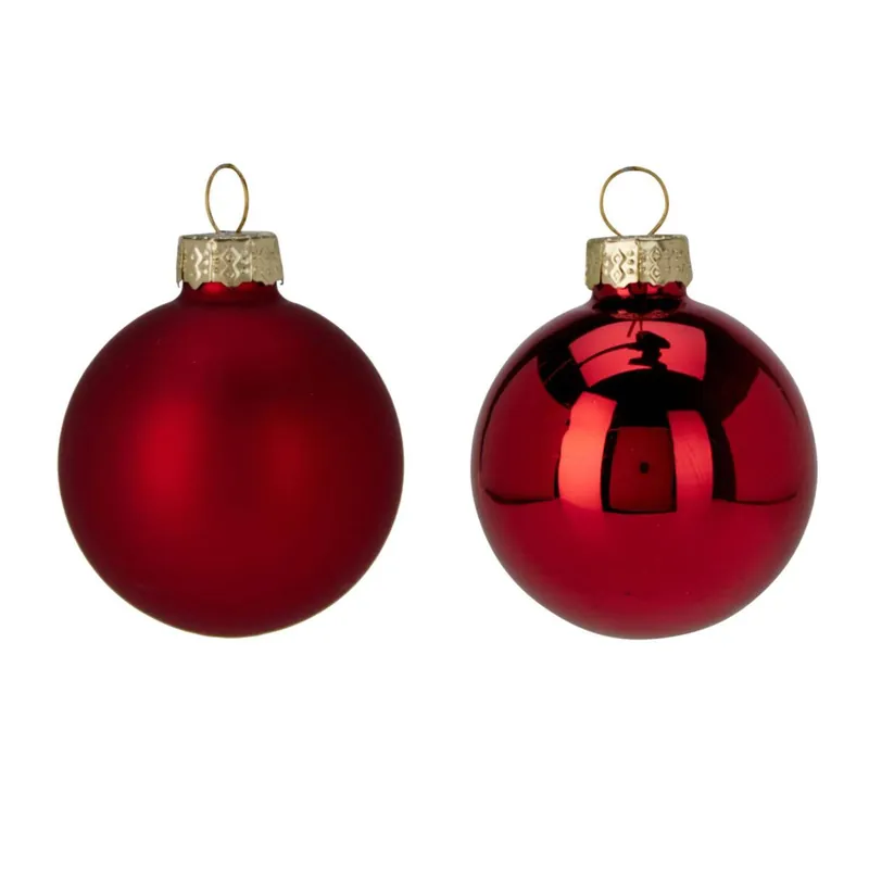 Well Home Juego de 16 Bolas de Navidad color Rojo Ø3,5cm - Brillantes y mate