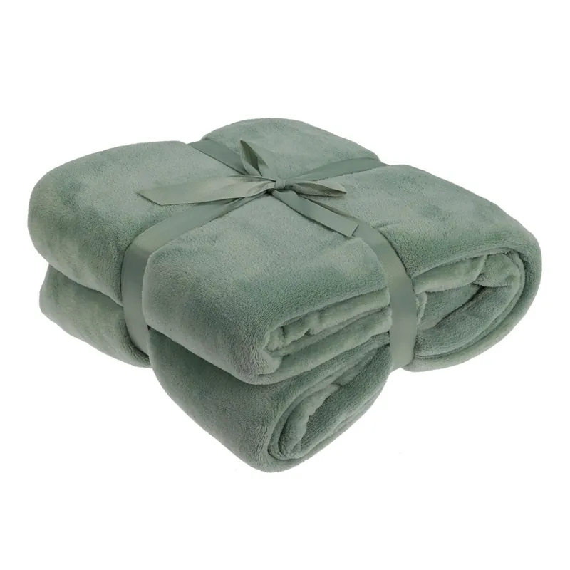 Well Home Manta Polar Coral de 250 GSM, 100% Poliéster Color Verde Claro - Textil