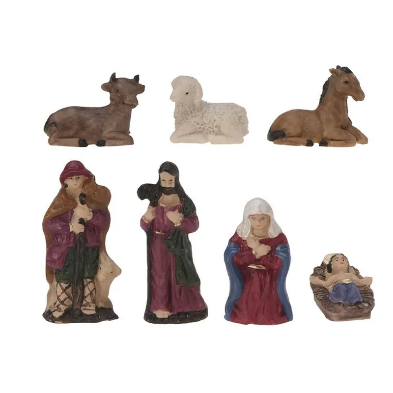 Well Home Set de 7 Figuritas para Belén con detalles realistas y tamaños variados - Decoración