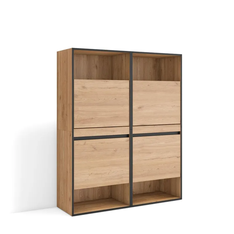 Zapatero, Armario zapatos botas, 120x35x145cm, Dormitorio, habitación, Mueble auxiliar, Estilo Moderno, Blanco - Muebles