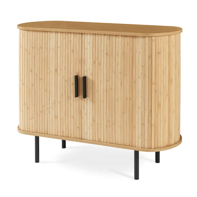 Zapatero / Aparador Tvedestrand 2 puertas bambú 100x40x80cm Natural [en.casa] - Muebles