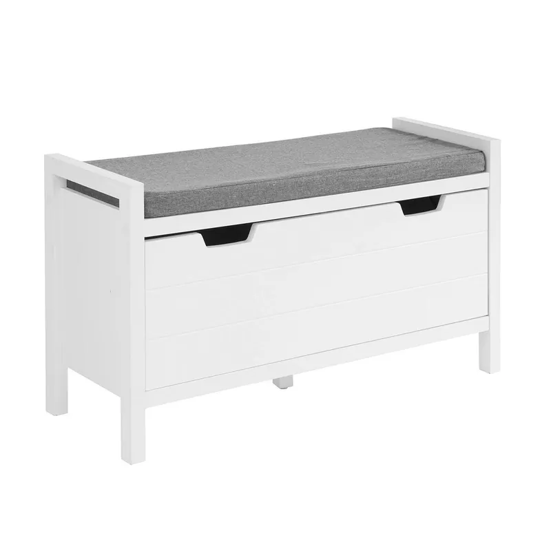 Zapatero Banco con 1 Puerta para Guardar y Ordenar Zapatero con cojín Acolchado 91 x 30 x 50 cmFSR97-W SoBuy