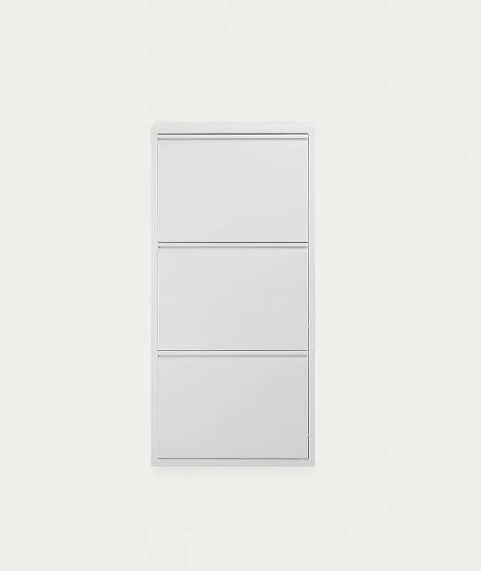 Zapatero de metal IRON 104x50x15cm color blanco - Muebles