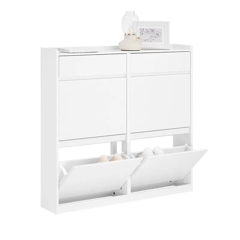 Zapatero Estrecho con 4 Solapas Organizador FSR169-W SoBuy ES