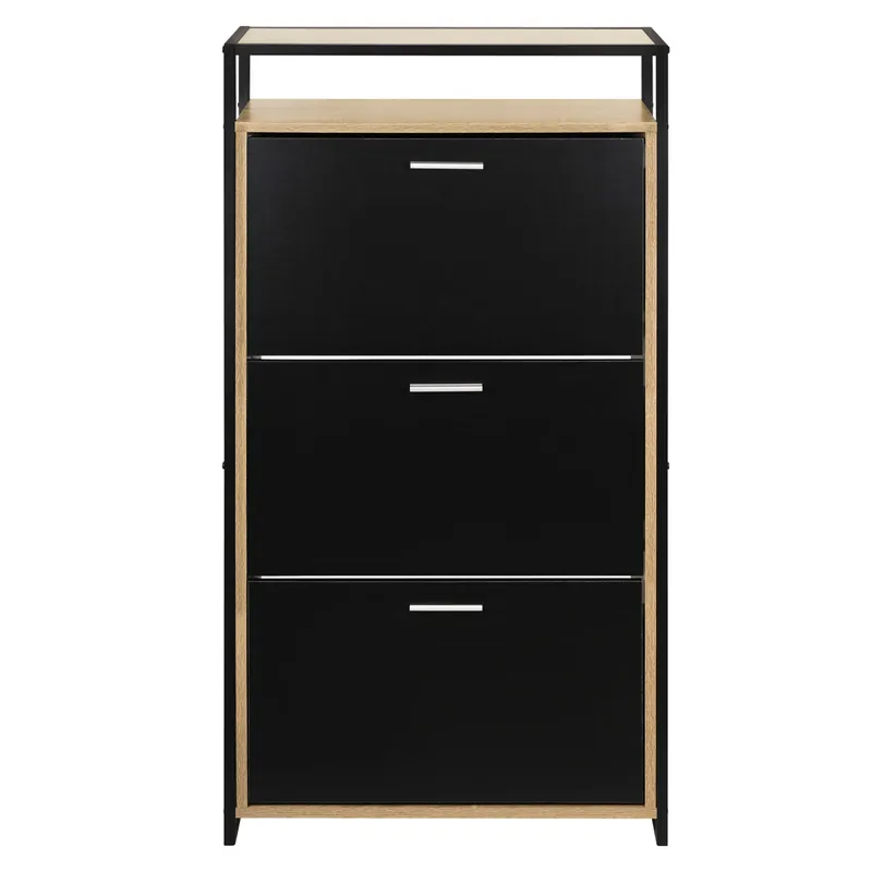 Zapatero INDUSTRY 125,5x63,2x23,5cm negro - Muebles