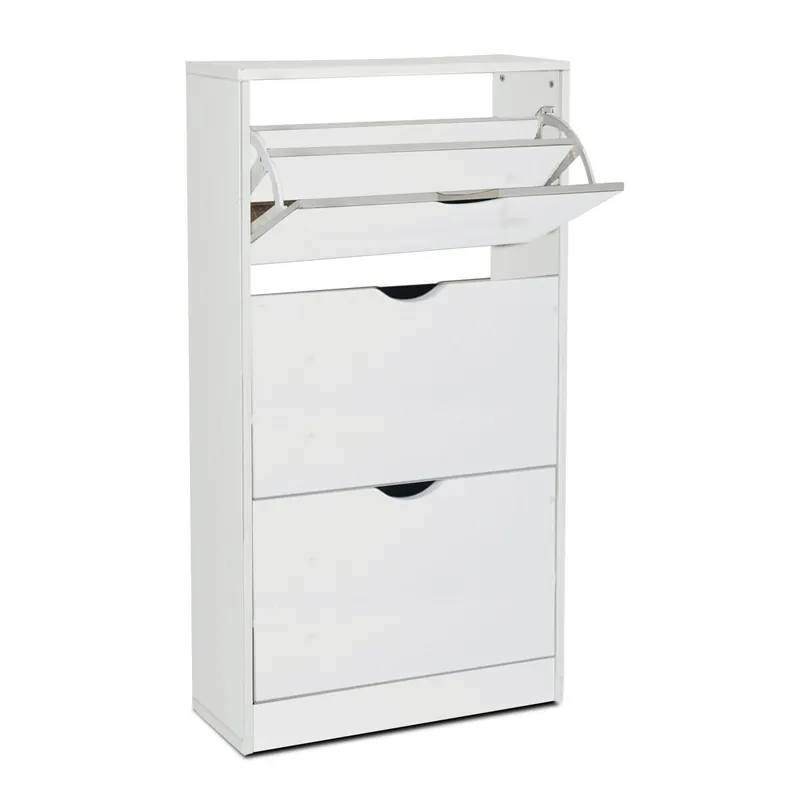 Acomoda Textil - Zapatero 3 niveles de Madera, Amplio, Resistente y de Fácil Instalación. Organizador de Zapatos Moderno, Fácil montaje y Robusto. (Blanco)