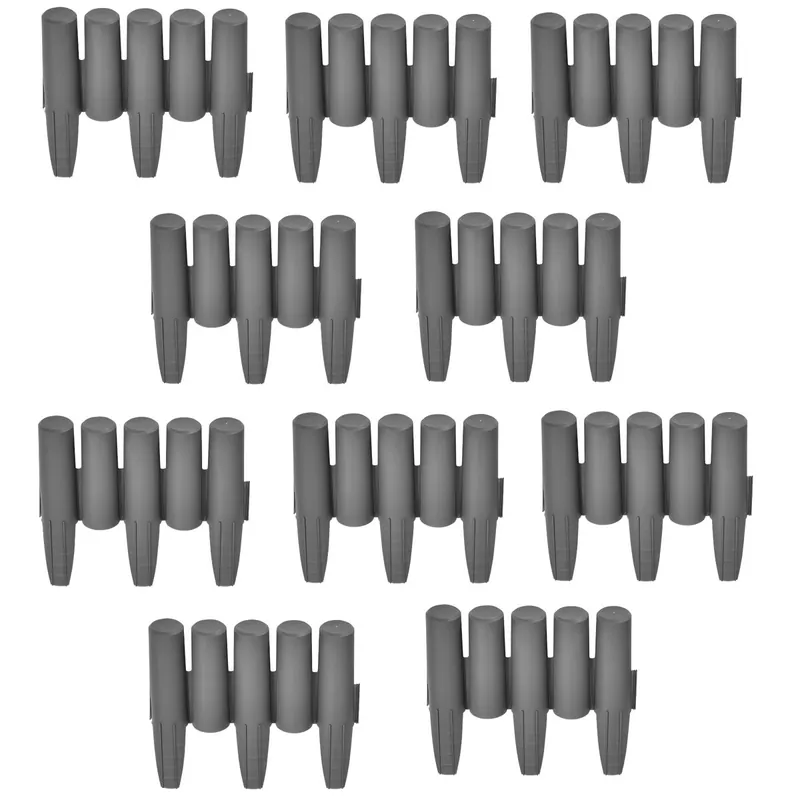 [casa.pro] Empalizada para jardín - Set de 10 unidades - separadores para césped - gris oscuro Longitud 270cm