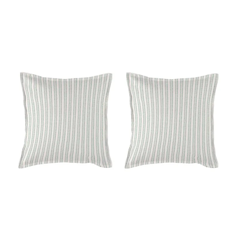 2 Fundas de almohada 100% algodón percal orgánico KERALA 50x50+2,5 cm - verde claro