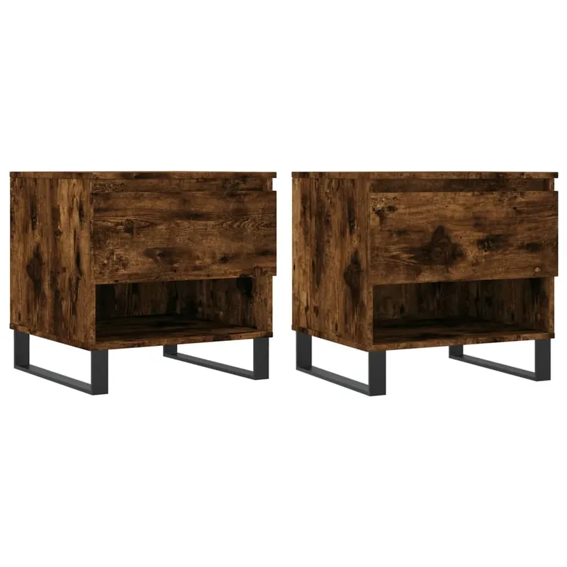 2 uds Mesas de Centro - Mesas bajas madera ingeniería gris hormigón 50x46x50 cm
