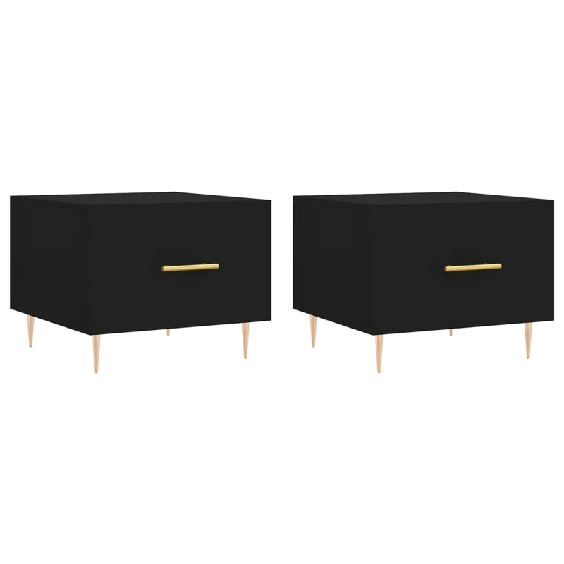 2 uds Mesas de Centro - Mesas bajas - Mesas de Café madera ingeniería gris hormigón 50x50x40cm