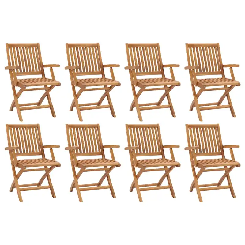 Sillas de jardin plegables 8 unidades madera maciza de teca - Jardín