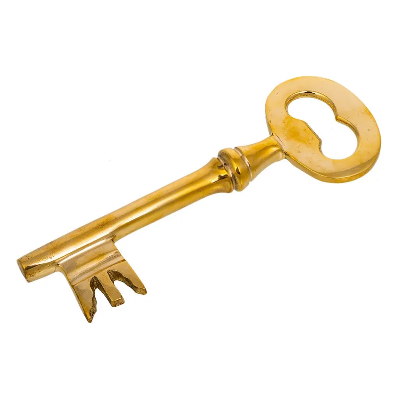 Abridor llave de metal dorado 4x2x15,5 - Decoración