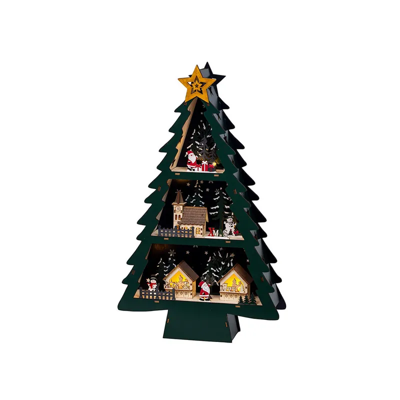 Adorno Navideño Lumineo Madera 33 X 9 X 55 cm - Decoración