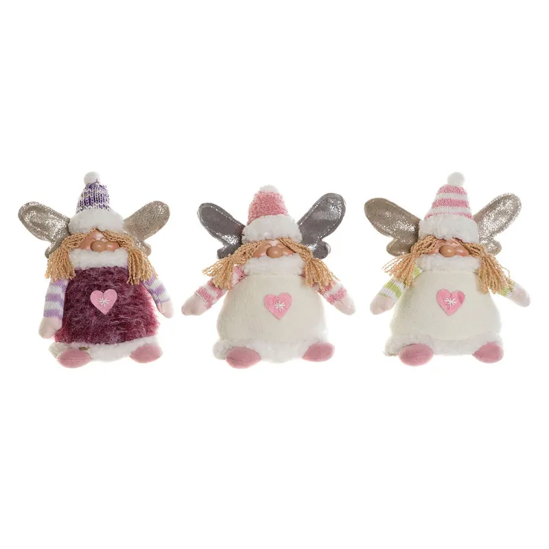 Adorno Navideño DKD Home Decor Multicolor Elfo 13 x 10 x 18 cm (3 Unidades) - Decoración