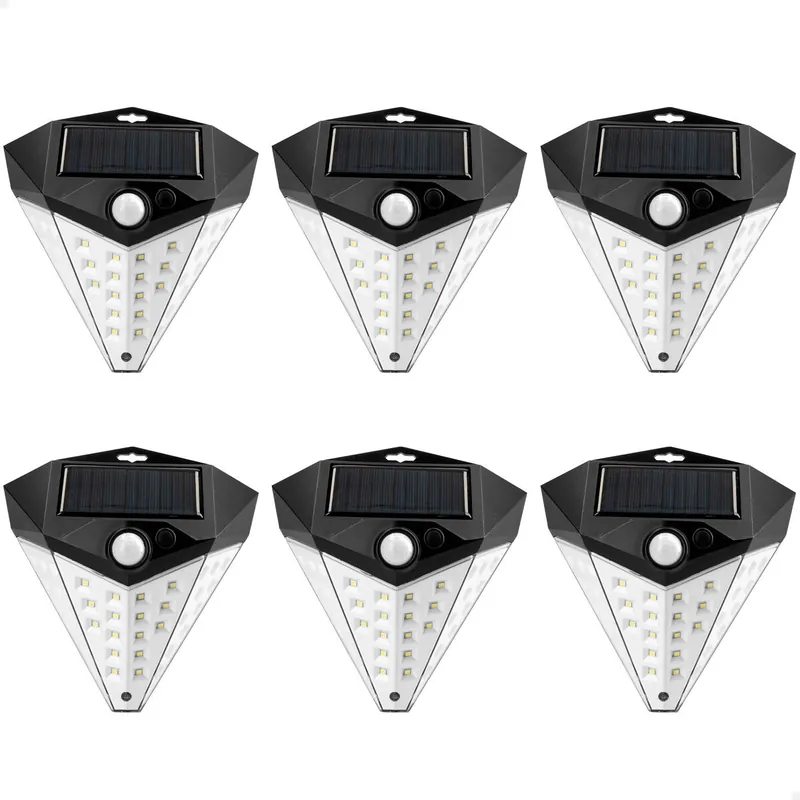 Aktive Pack 6 Apliques LED solares con sensor de movimiento, 80 lúmenes y 3 intensidades - Decoración