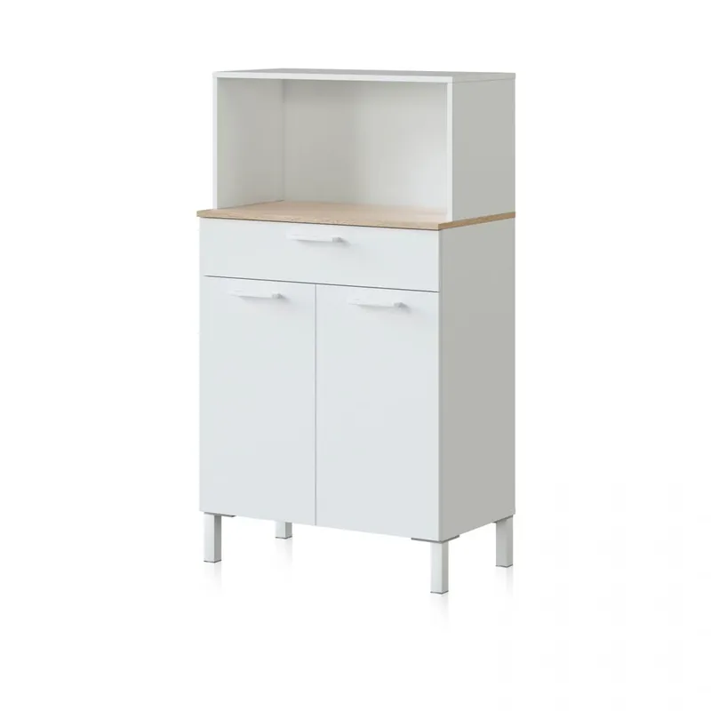Alacena cocina Colin 2 Puertas Blanco Artik (Blanco Mate) - Roble Canadian 72 x 126 x 40 cm
