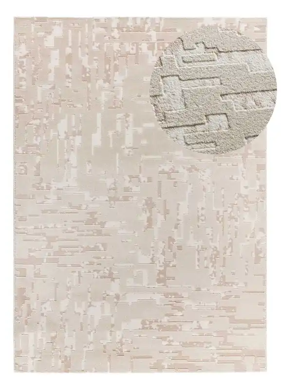 Alfombra abstracta con relieve beige BARESA, 160x230 cm - ATTICGO
