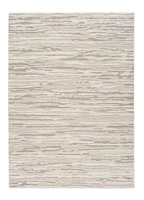 Alfombra abstracto con relieve beige YEN, 80x150 cm - ATTICGO
