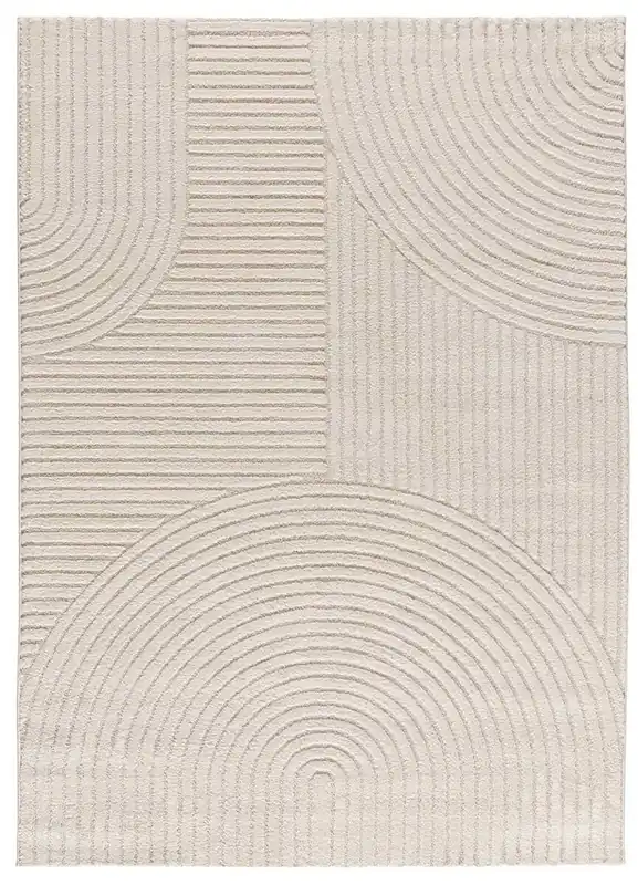 Alfombra con relieve y diseño geométrico en crema VERONA, 120x170 cm - ATTICGO