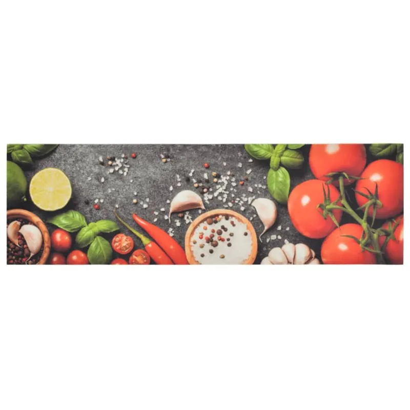 Alfombra de cocina Vegetales antideslizante multicolor 150x45 cm - Textil