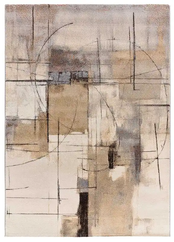 Alfombra de diseño abstracto beige BERUTI, 80x150 cm - ATTICGO