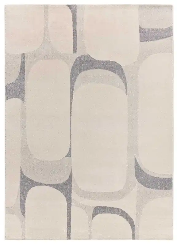 Alfombra de diseño abstracto plata PORTO, 160x230 cm - ATTICGO