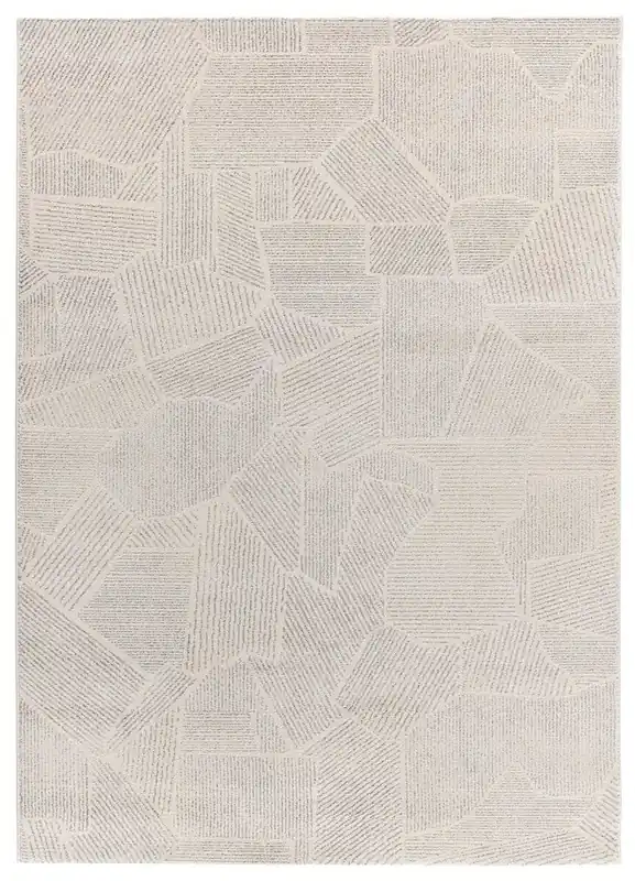 Alfombra de diseño abstracto plata PORTO, 80x150 cm - ATTICGO